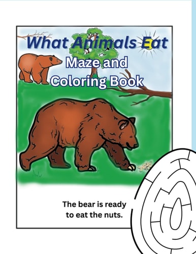 What Animals Eat Maze and Coloring Book Activity Book for Kids Ages 4-8