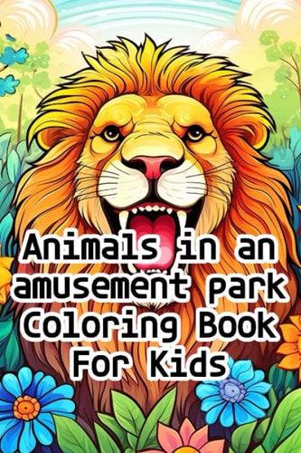 Animals in an Amusement Park Coloring Book for Kids