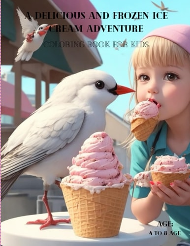 A Delicious and Frozen Ice Cream Adventure Coloring Book For Kids