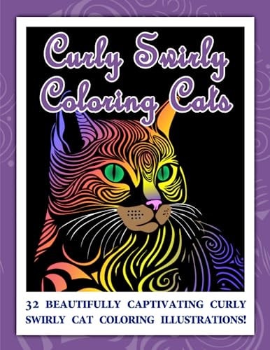 Curly Swirly Coloring Cats 32 Beautifully Captivating Curly Swirly Cat Coloring Illustrations!