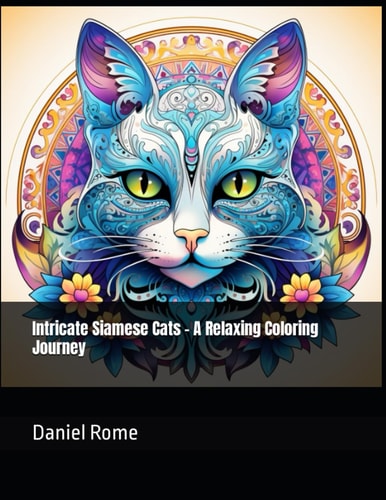 Intricate Siamese Cats - A Relaxing Coloring Journey