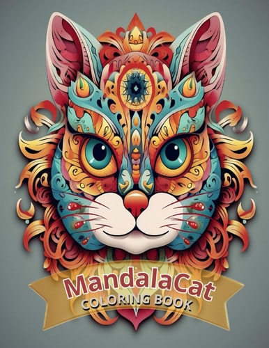 MandalaCat Coloring Book