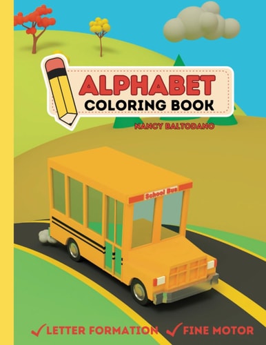 Alphabet Coloring Book for Kids, Letter Formation, Fine Motor Practice