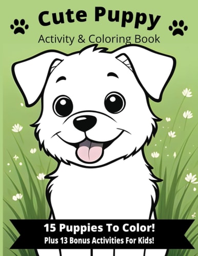 Cute Puppy Activity and Coloring Book