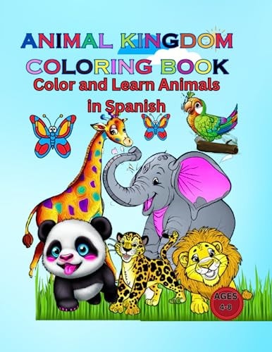 Animal Kingdom Coloring Book Color and Learn Animals in Spanish