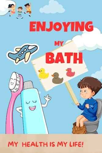 Enjoying My Bath Cute Blue Toilet Stuff, Activities Book