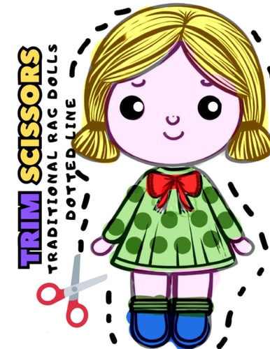 Rag Doll Trim Line Cissors Cut TRADITIONAL RAG DOLL FOR SKILLS CUT AND COLORING 40 Images