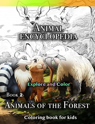Coloring Book for Kids Animals of the Forest. Realistic, Fun, Adorable Illustrations for Your Young Coloring Lover - Explore and Color a Different Forest Animals