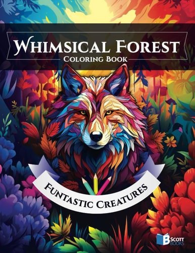 Whimsical Forest Coloring Book Funtastic Creatures, Enchanted Forest Coloring Book For Kids, Adults
