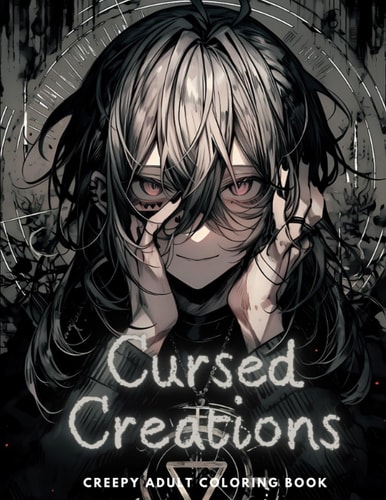Cursed Creations Creepy Adult Coloring Book: Large Print Horror Coloring Book for Adults