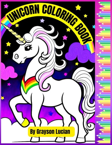Unicorn Coloring Book A Unicorn Themed Coloring Book