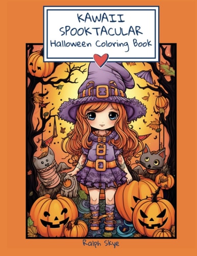 Kawaii Spooktacular Halloween Coloring Book - Cute and Fun Characters for Creative Halloween Fun