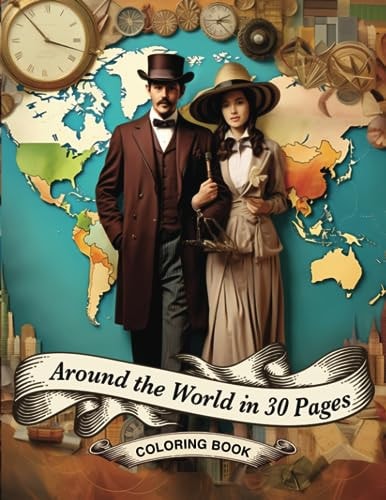 Around the World in 30 Pages Coloring Book of Iconic Landmarks