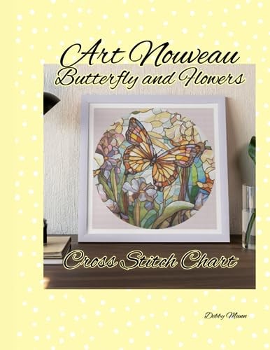 Art Nouveau Butterfly and Flowers Cross Stitch Chart