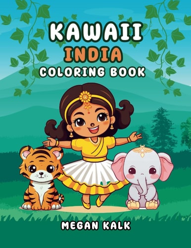 Kawaii India Coloring Book