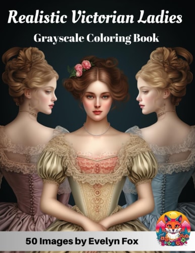 Realistic Victorian Ladies Grayscale Coloring Book 50 Realistic Images Featuring Portraits, Charming 19th Century Ladies, Authentic Fashion Styles, A Journey Through the Romantic Era