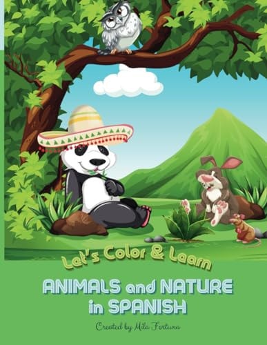 Animals and Nature in Spanish Coloring Book