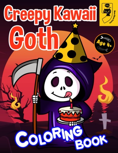 Creepy Kawaii Ghosts Coloring Book Cute Horror Spooky Chibi Coloring Pages for Kids, Toddler