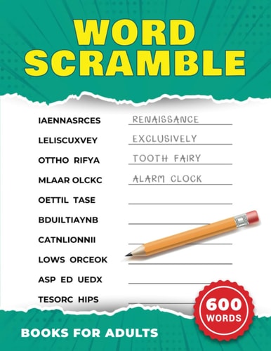 Word Scramble Books for Adults Word Unscramble Games With Eleven Letters