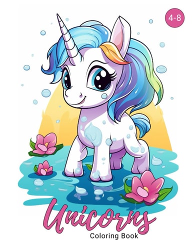 Unicorns Coloring Book 4-8 Years Old