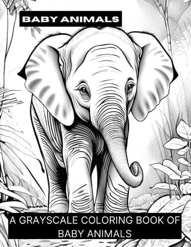 Baby Animals A Grayscale Coloring Book of Baby Animals