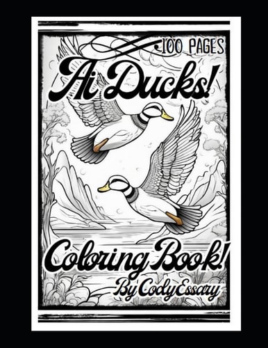 Ai Ducks! Coloring Book By Cody Essary 100 Pages For All Ages! Art from Stable Diffusion!