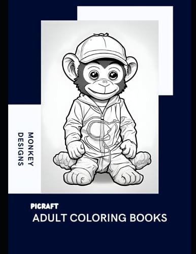 Adult Coloring Book Baby Monkey Designs