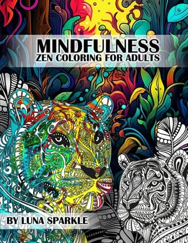 Mindfulness Coloring Book for Adults: Exotic and Amazing Zen Mandala Animals