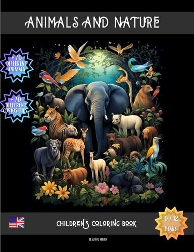 Animals and Nature(R)️ Coloring Book for Children 0-12 Years
