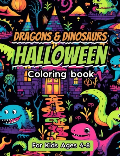 Dragons & Dinosaurs Halloween Coloring Book