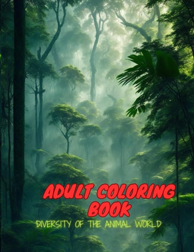 Adult Coloring Book Diversity of the Animal World
