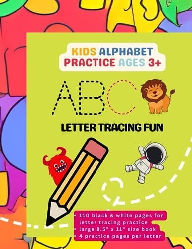 ABC Letter Tracing Fun Alphabet Dot-to-dot Tracing Method, Encourages Good Handwriting for Ages 3+