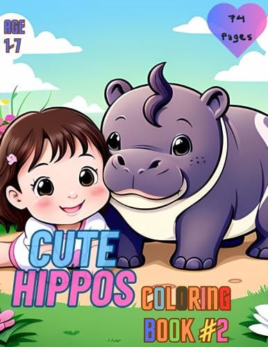 Cute Hippos Coloring Book #2