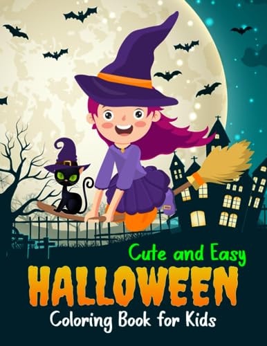 Cute and Easy Halloween Coloring Book for Kids Fun Halloween Themed Coloring Pages Ages 4-8 Years Old