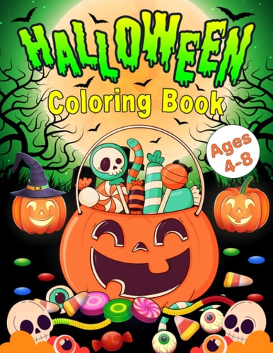 Halloween Coloring Book for Kids Ages 4-8 Years Old Easy Halloween Themed Coloring Pages