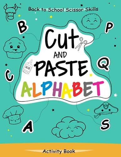 Cut and Paste Alphabet Activity Book Back To School Scissor Skills for Kids Preschool Activity Book
