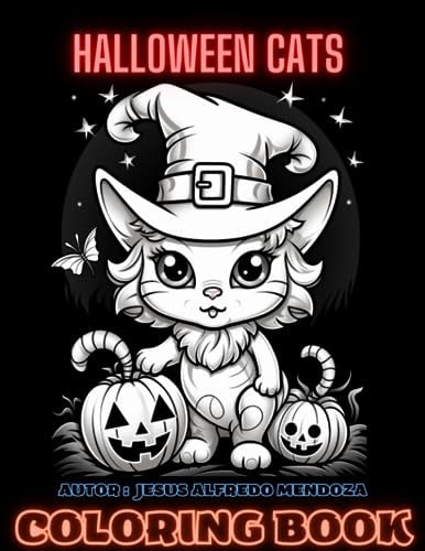 Halloween Cats Coloring Book