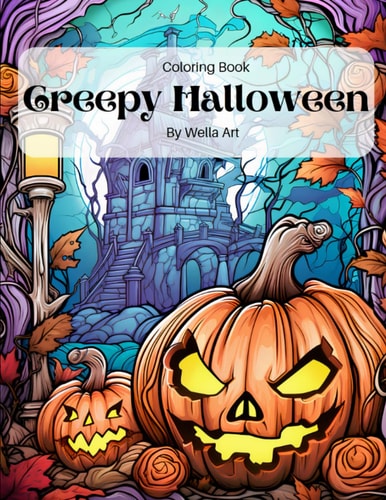 Creepy Halloween Adult Coloring Book