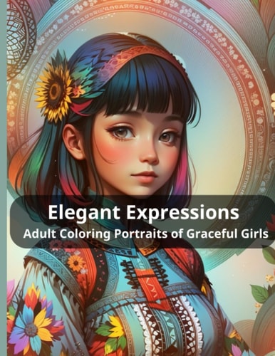 Elegant Expressions Adult Coloring Portraits of Graceful Girls