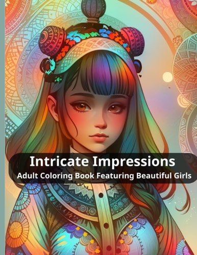 Intricate Impressions Adult Coloring Book Featuring Beautiful Girls