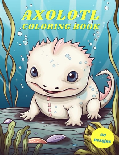Axolotl Coloring Book A Coloring Book With 60 Illustrations Of Axolotls For Kids, Teens and Adults of All Ages To Relieve Stress and Relax