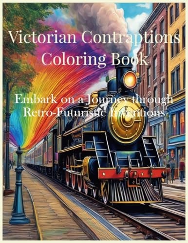 Victorian Contraptions Coloring Book Embark on a Journey Through Retro-Futuristic Inventions
