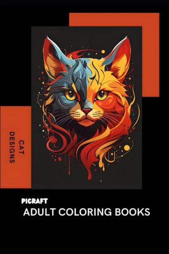 Adult Coloring Book CAT Designs