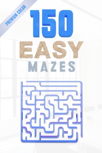150 Easy Flat Mazes Colorful and Minimalist Design