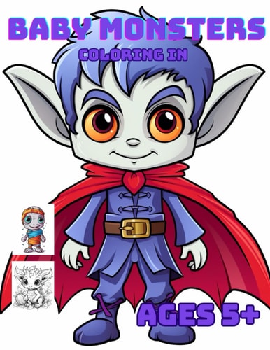 Baby Monsters Coloring In, Baby Monster, Cute, Funny, Spooky, Scary