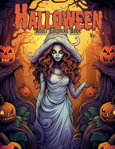 Haunted Horizons Halloween Adult Coloring Book