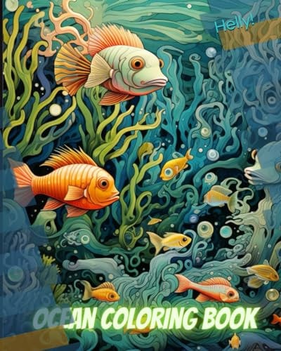 OCEAN SCENE COLORING BOOK.