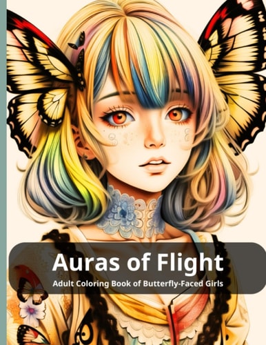 Auras of Flight Adult Coloring Book of Butterfly-Faced Girls