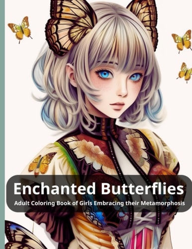 Enchanted Butterflies Adult Coloring Book of Girls Embracing Their Metamorphosis