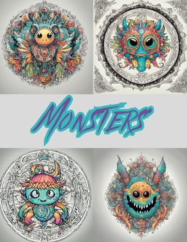 Monsters 42 Mandala-like, Coloring Book for Adults, Relaxing, Stress Reliever Gorgeous Ilustrations